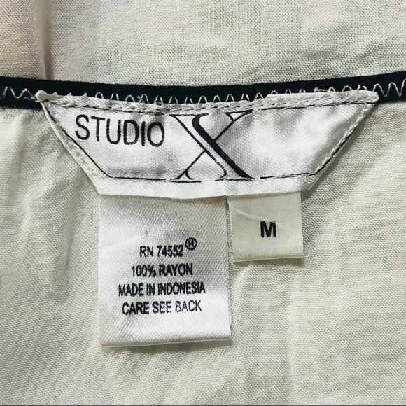 Studio X Gorgeous Tunic White Gray Beads Size M - Picture 5 of 8